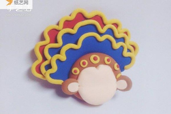 Super cute opera-style personalized Monkey King pendant made of ultra-light clay