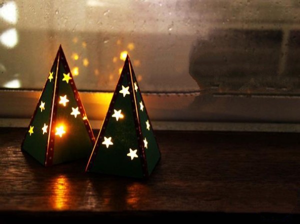 Super cute handmade paper art star Christmas candle shade DIY tutorial