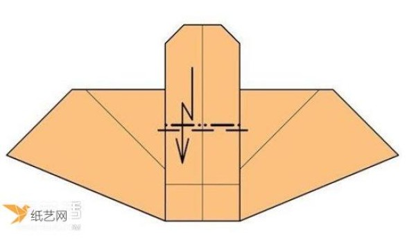 Illustration of the method of hand folding paper sofa chair