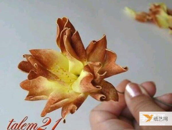 Detailed step-by-step tutorial on how to make flowers using sponge paper