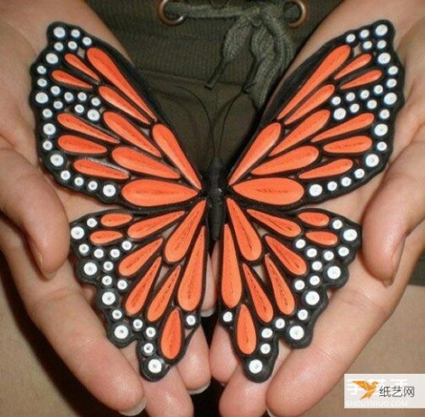 Appreciation of the beautiful paper butterfly pictures handmade using rolling paper