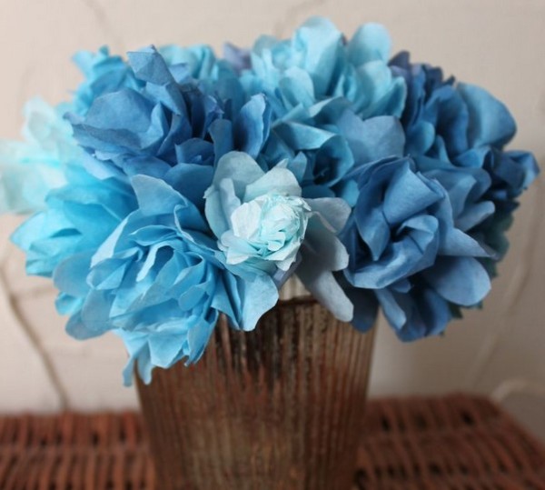 Illustrated tutorial for making handmade paper flowers from dyed cotton paper for Teachers' Day