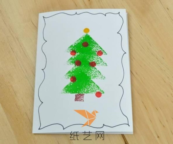 Very simple handmade Christmas tree Christmas greeting card tutorial