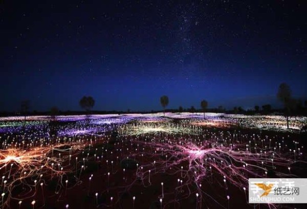 Using 50,000 light bulbs, a unique field of light shines in the heart of Australia