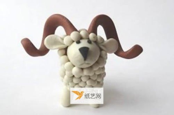 Make an adorable horned lamb using ultra-light clay