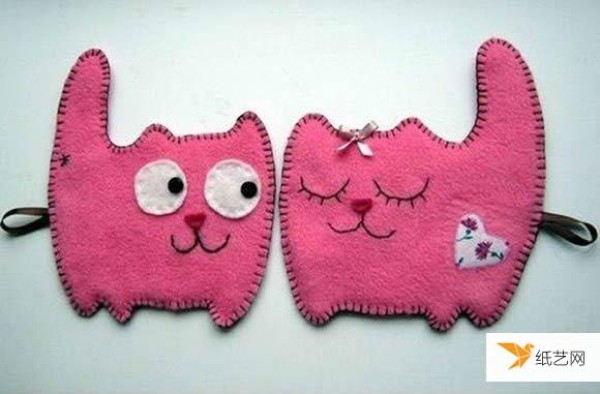 Use non-woven fabric to make a very simple and personalized fabric cat pendant production drawing