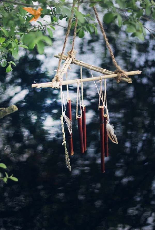 Tutorial on turning waste into treasure: beautiful wind chimes made from dead branches