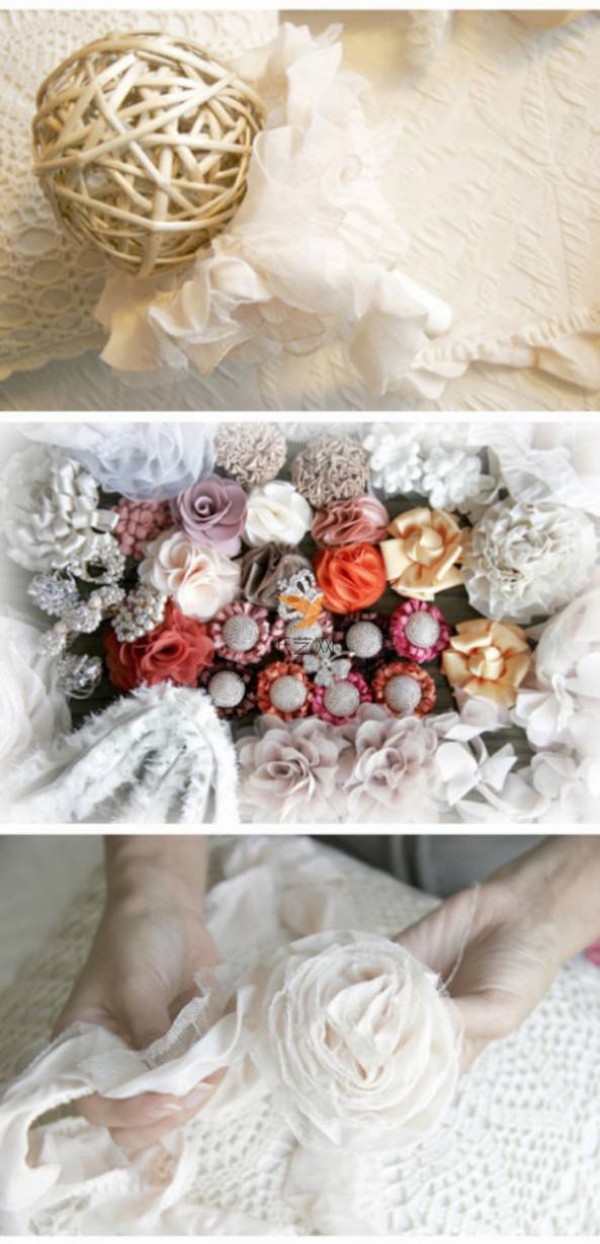 Tutorial on making beautiful and romantic fabric bridal bouquet