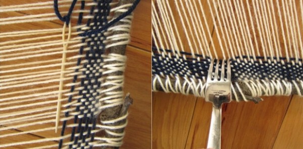 How to hand-knit a piece of cloth with wool