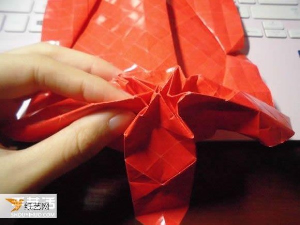 Super complicated kissing fish heart origami illustration process