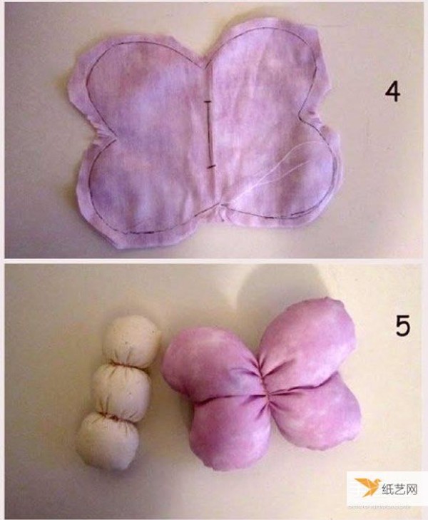 Tutorial on how to use non-woven fabrics to make cute butterfly baby fabric toys