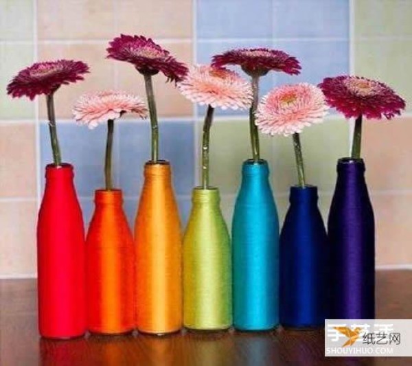 How to make a beautiful vase using discarded glass bottles