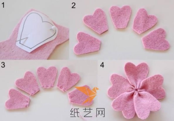 Tutorial on making fabric flowers for Valentine’s Day gifts