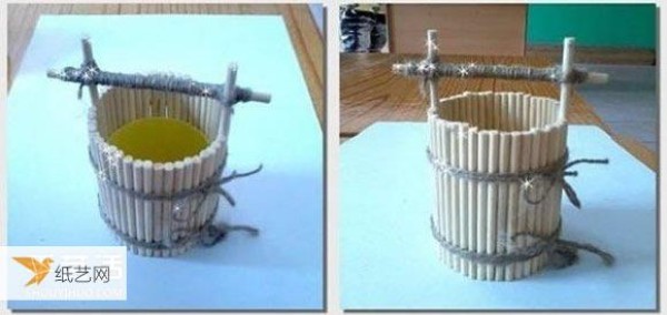 Use chewing gum bottle waste to hand-make a personalized bucket model