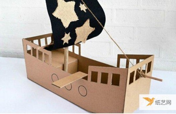 How to make a personalized childrens pirate ship model using corrugated paper