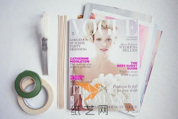 Tutorial on how to transform old magazines into beautiful bouquets