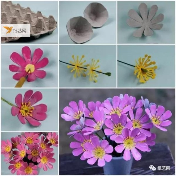 Turn waste into treasure, learn how to make roses and small animals from egg trays in 4 tutorials!