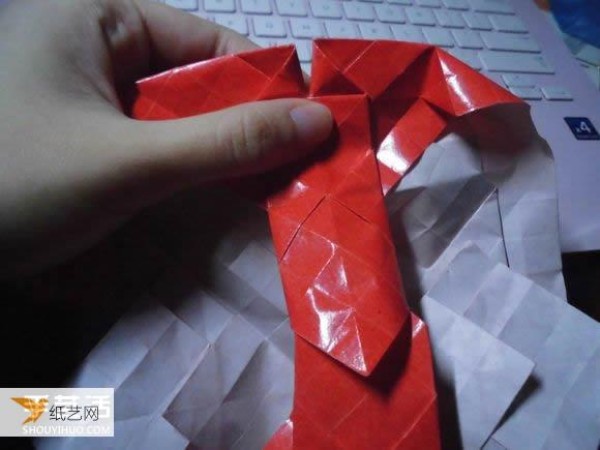 Super complicated kissing fish heart origami illustration process