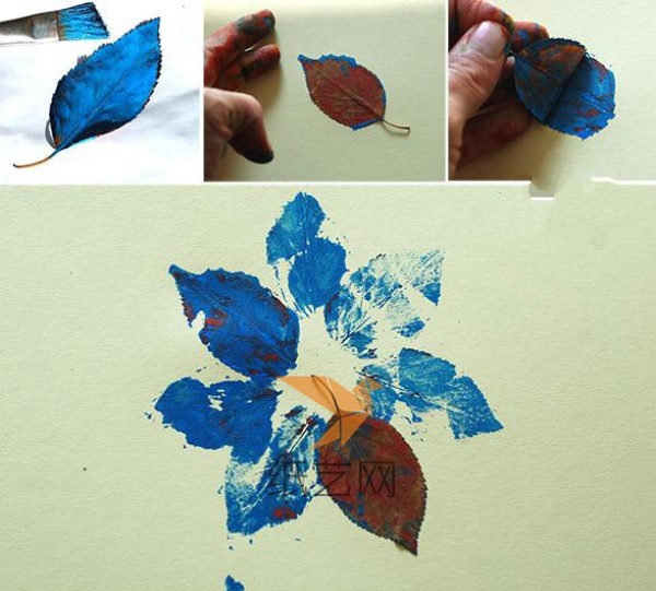 Use natures brush to make leaf stickers painting manual tutorial