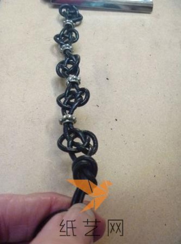 Cool Leather Cord Bracelet Knitting Tutorial