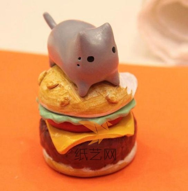 Cute Super Light Clay Hamburger Kitten Tutorial