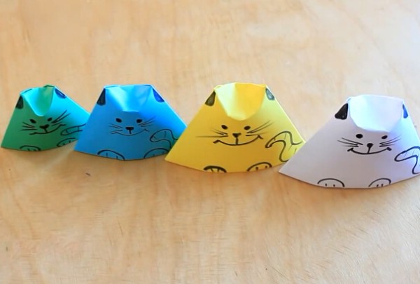 Origami Cat for Children | Simple origami cat tutorial