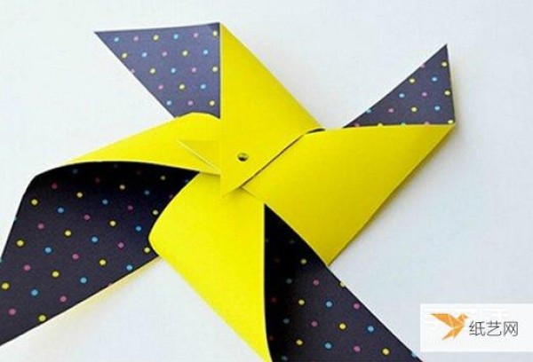 Very simple origami windmill making process illustrated tutorial for children