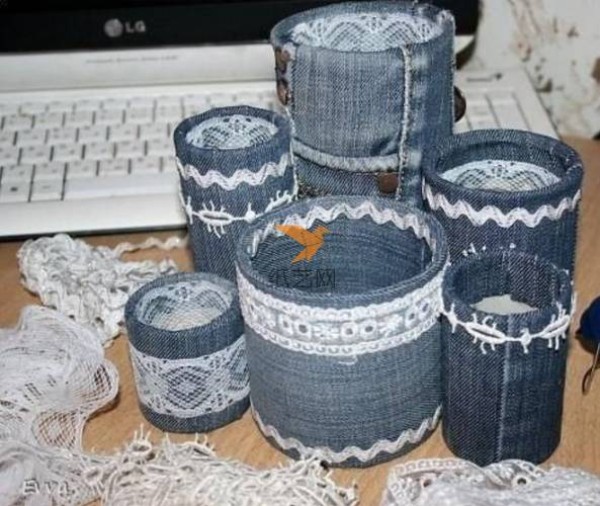 Turning waste into treasure: turning unworn jeans into a pen holder storage box