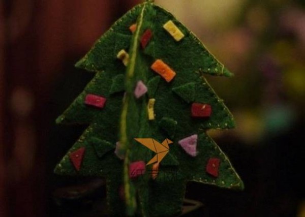 Cute non-woven Christmas tree making tutorial