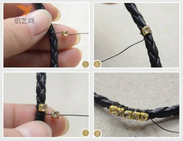 Beading Tutorial Retro and Elegant Beaded Braided Leather Rope Decoration Necklace Making Tutorial