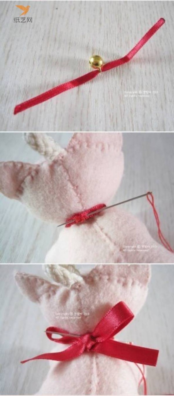 Non-woven fabric tutorial: The non-woven laughing cat who loves to apply blush