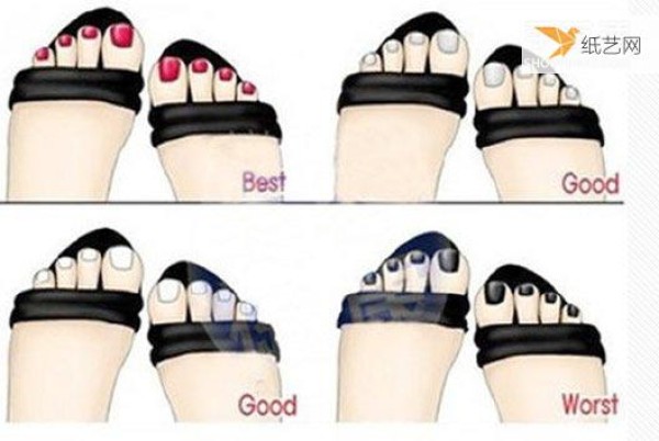 Girls must learn how to match sandals and nail polish colors in summer