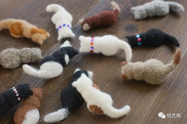 Cute kitten, kitten wool felt illustrations and video tutorials!