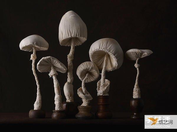 Forest-type fungus cloth sculpture sewn by Mr. Bird, a master craftsman, by hand