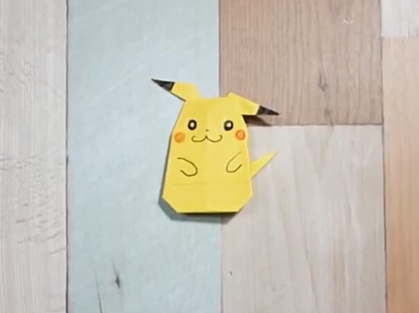 Simple origami Pikachu origami video tutorial