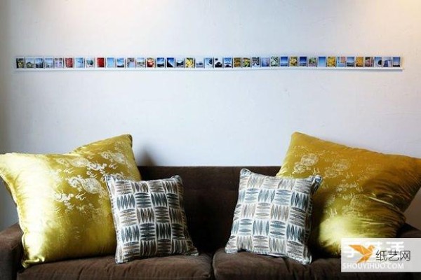 Use plastic strips to hand-make a unique plastic strip photo wall photo holder