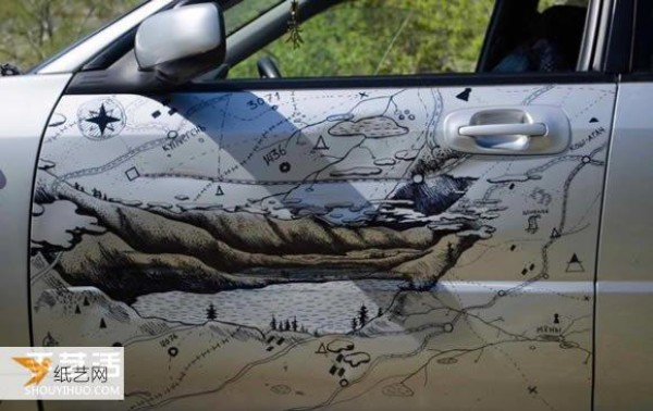 How to repair a dented car door? Can be turned into a beautiful hand-drawn map