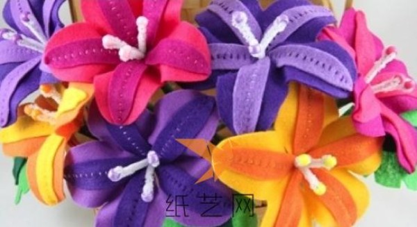 Beautiful non-woven lily making tutorial