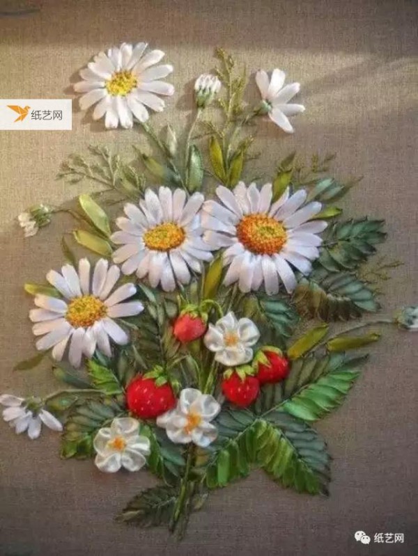 The flowers embroidered with beautiful ribbons are so beautiful! Tutorial attached!