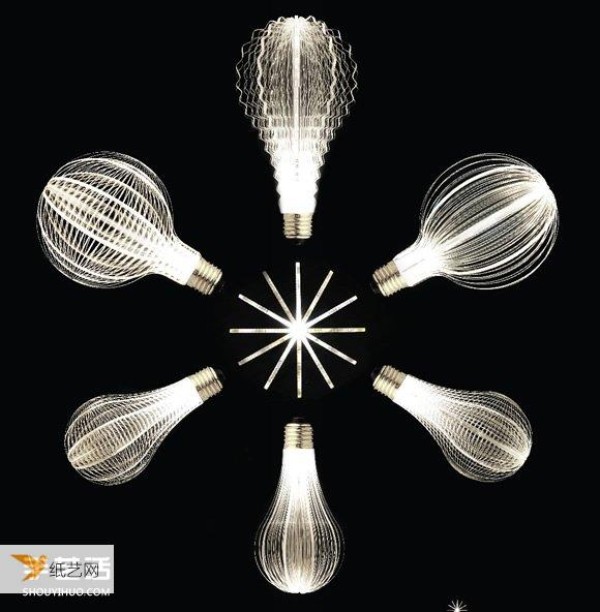 A completely different light bulb with a translucent design inspired by celestial bodies in the solar system