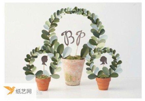 How to make personalized ring-shaped decorative potted plants using embroidery fabric and cardboard