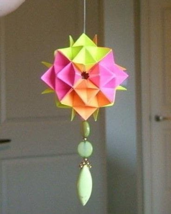 Beautiful origami paper ball flower making tutorial