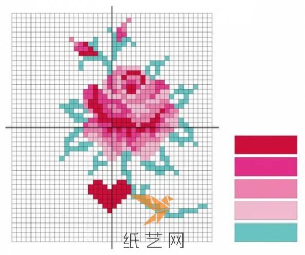 Cross stitch rose decoration making tutorial