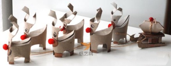 Tutorial on making a Christmas elk from toilet paper tube waste