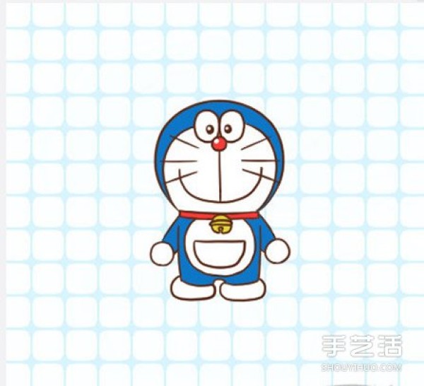 Colorful Doraemon simple drawing pictures with step-by-step illustrations