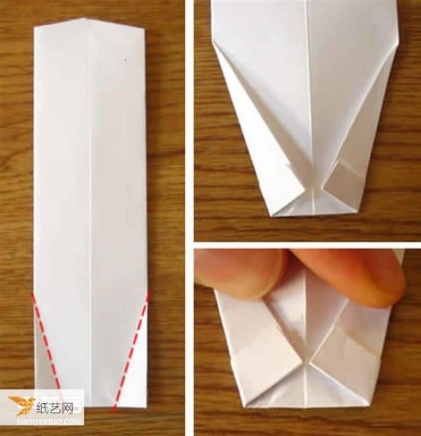 Illustrated tutorial on using dollar origami to fold a short-sleeved T-shirt with a cute little tie