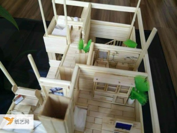 A complete step-by-step guide to hand-making a realistic villa model using disposable chopsticks