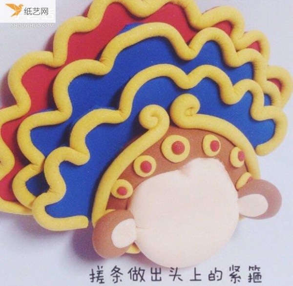 Super cute opera-style personalized Monkey King pendant made of ultra-light clay