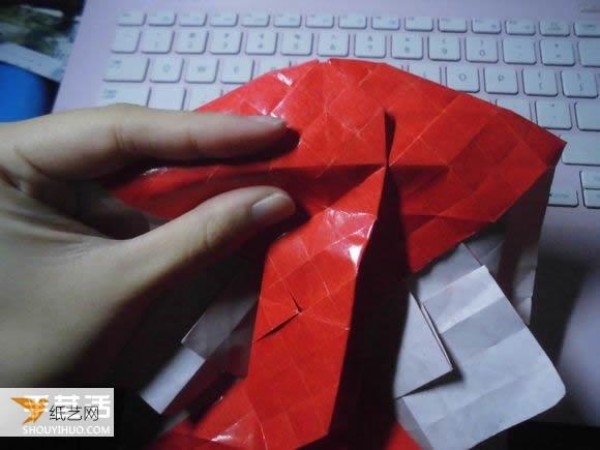 Super complicated kissing fish heart origami illustration process