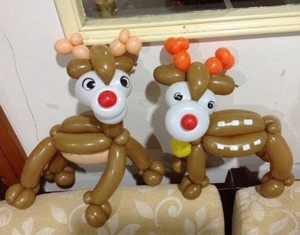 Tutorial on how to make a Christmas balloon-shaped reindeer